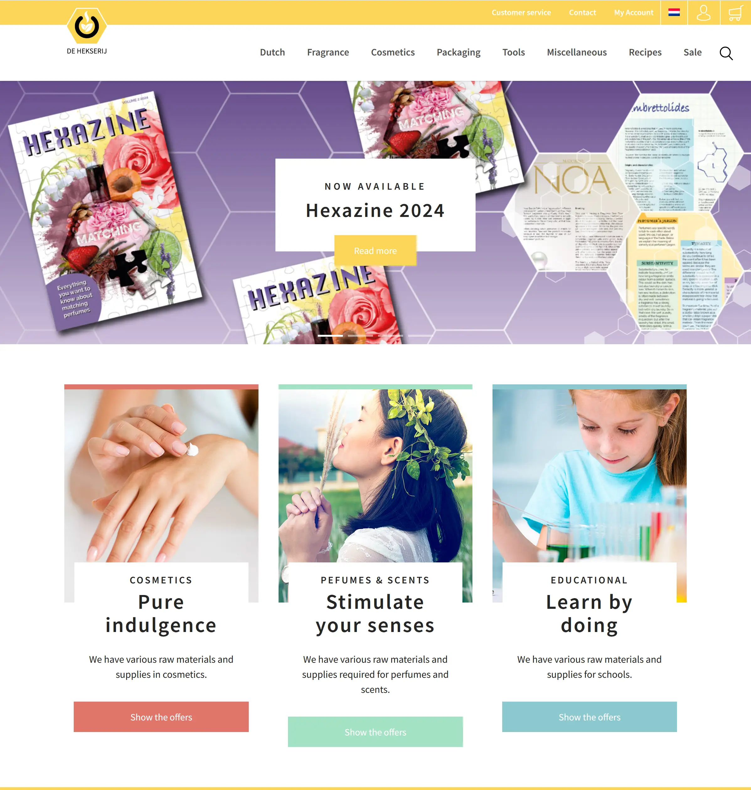 Screenshot hekserij website