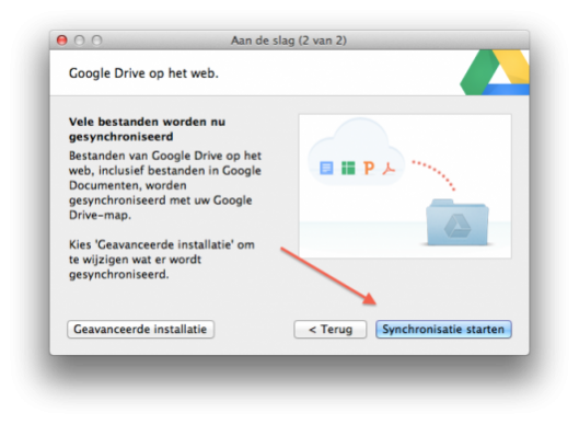 Google drive op je mac installeren stap2